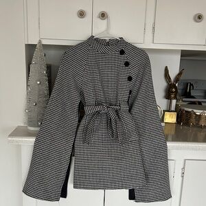 Black and White Checkered Buttoned Top